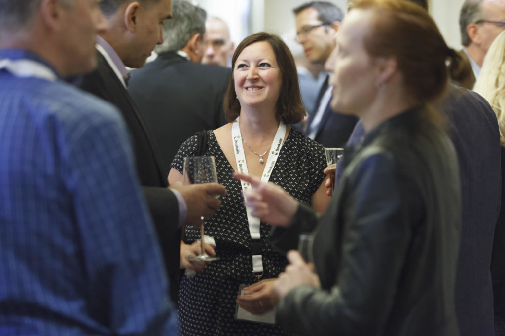 networking break smiles