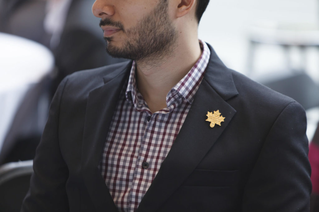 canada flag pin photo closeup