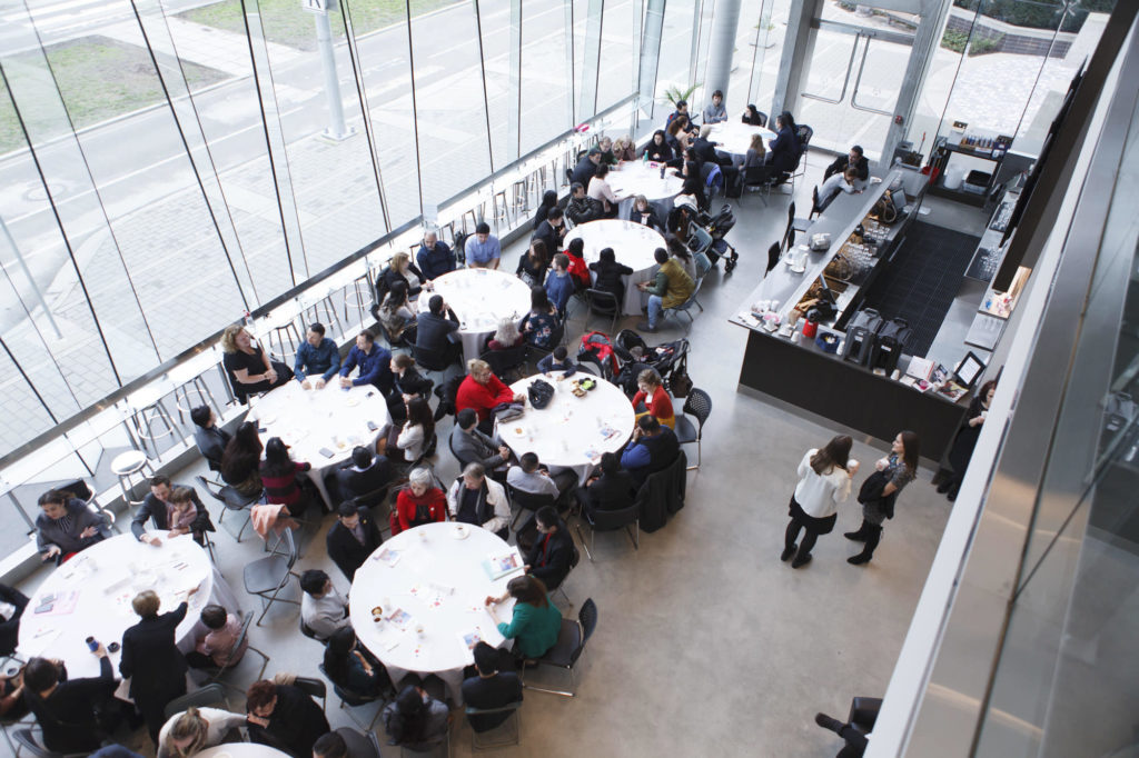 overview photo of roundtable discussions