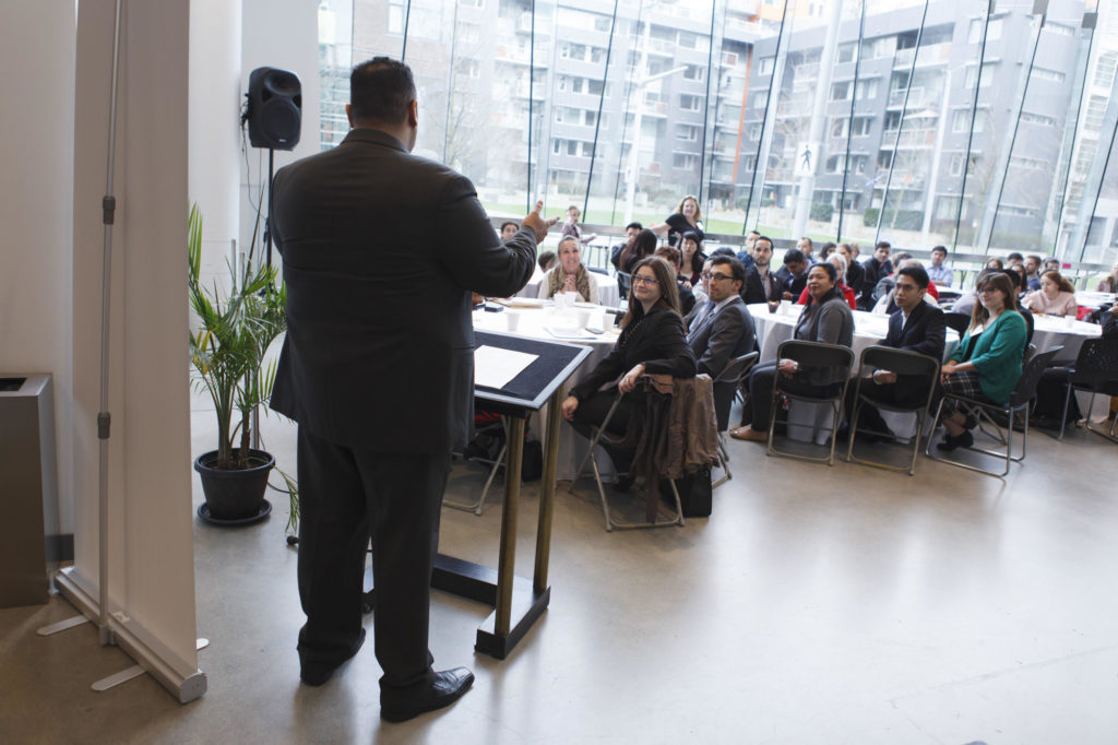 ICC staff speaking to the audience