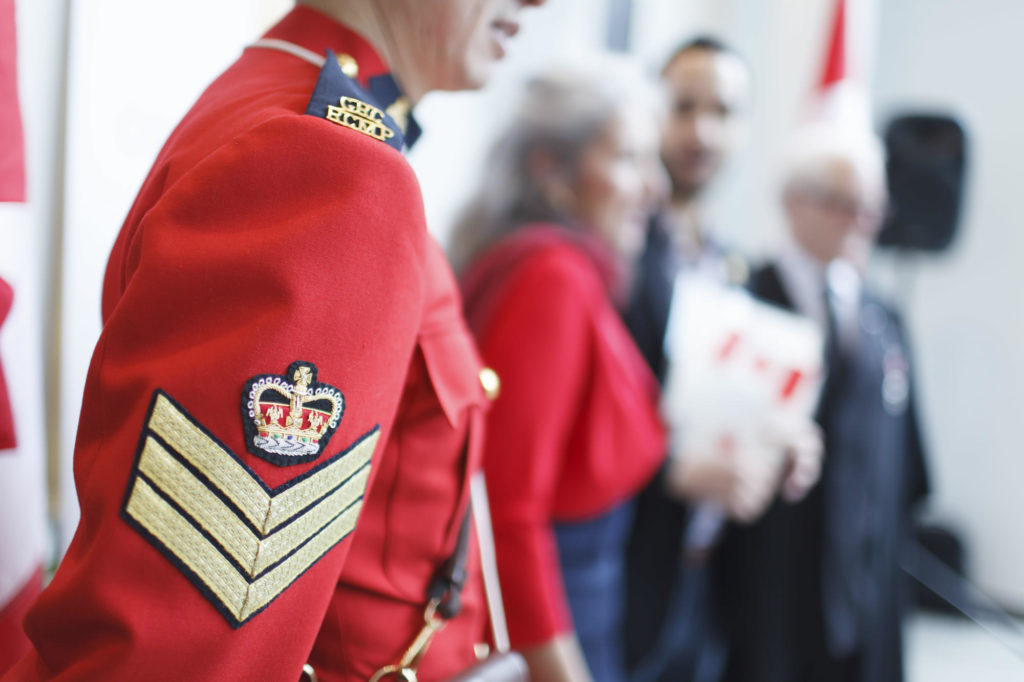 RCMP sergeant crest close up