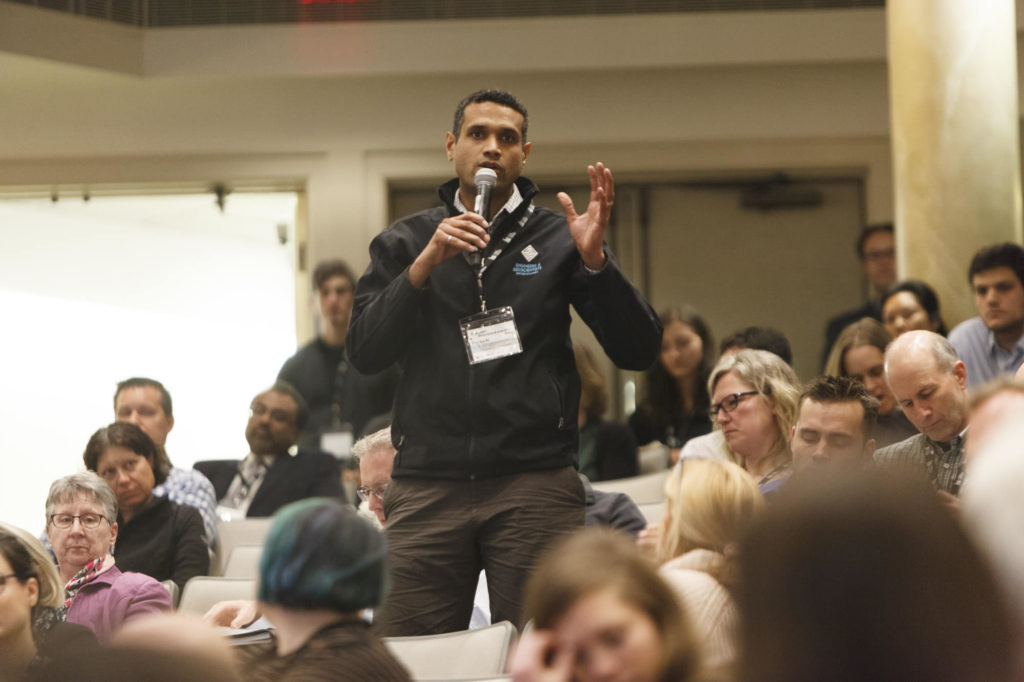 q+a with audience members on microphone