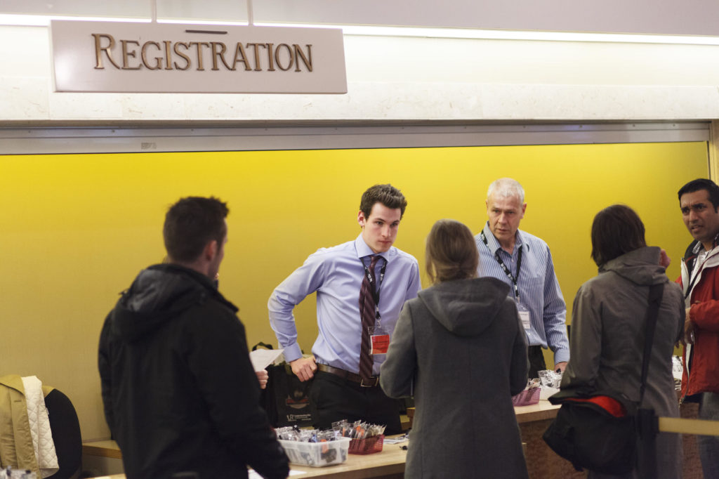 registration booth at victoria conference centre