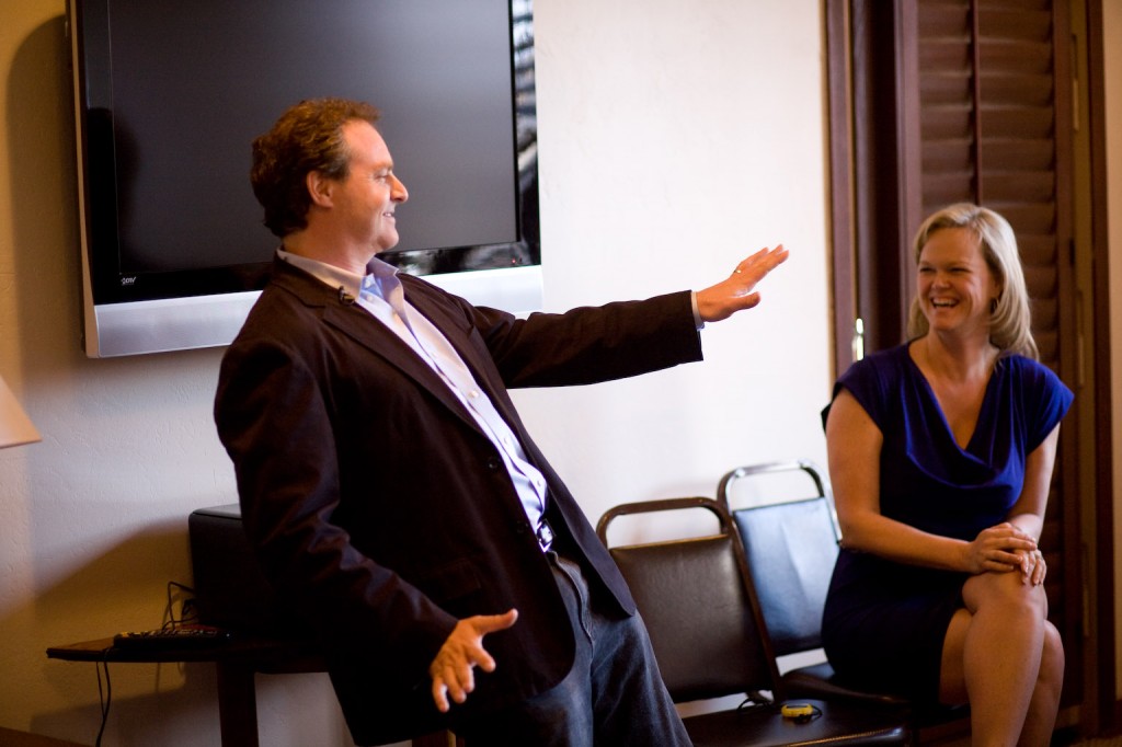 making a point during a social media training program