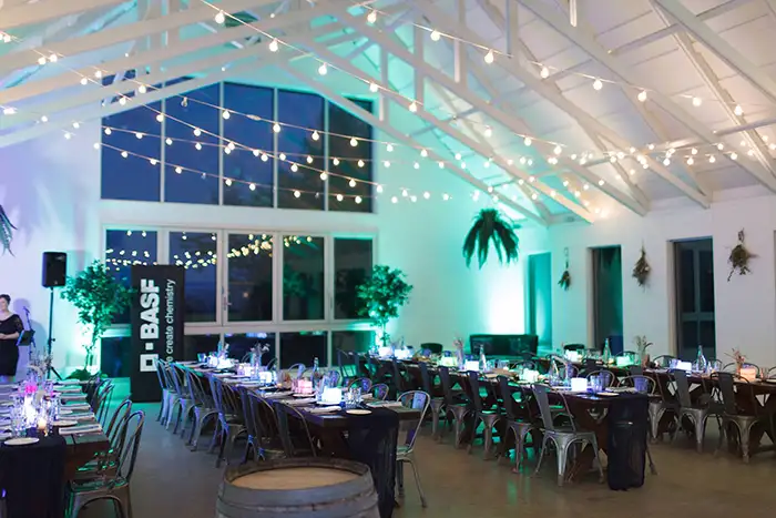 Photography of event decor setup at Seaside Cidery in Victoria