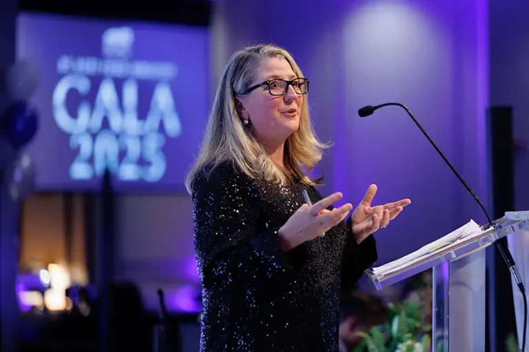 BC Minister Lana Popham speaks at a industry gala