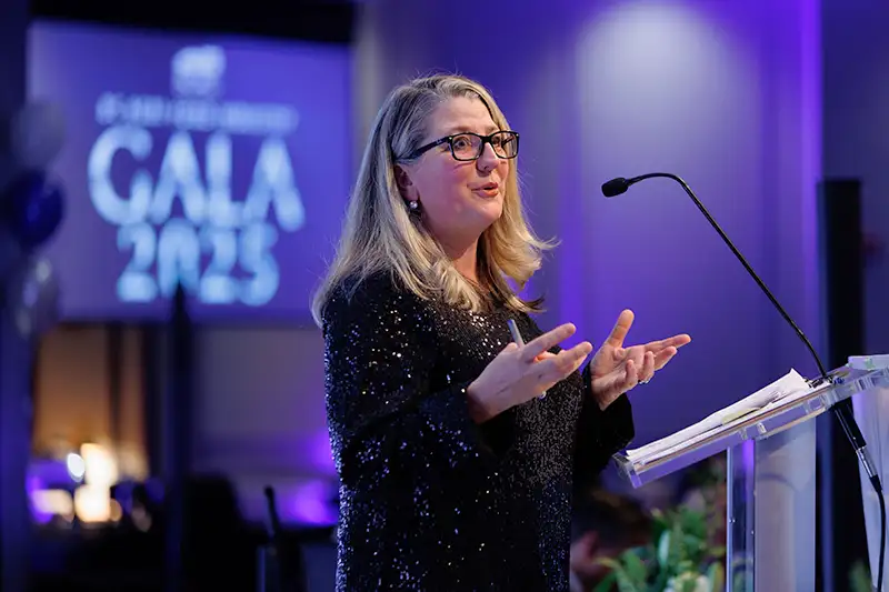 BC Minister Lana Popham speaks at a industry gala