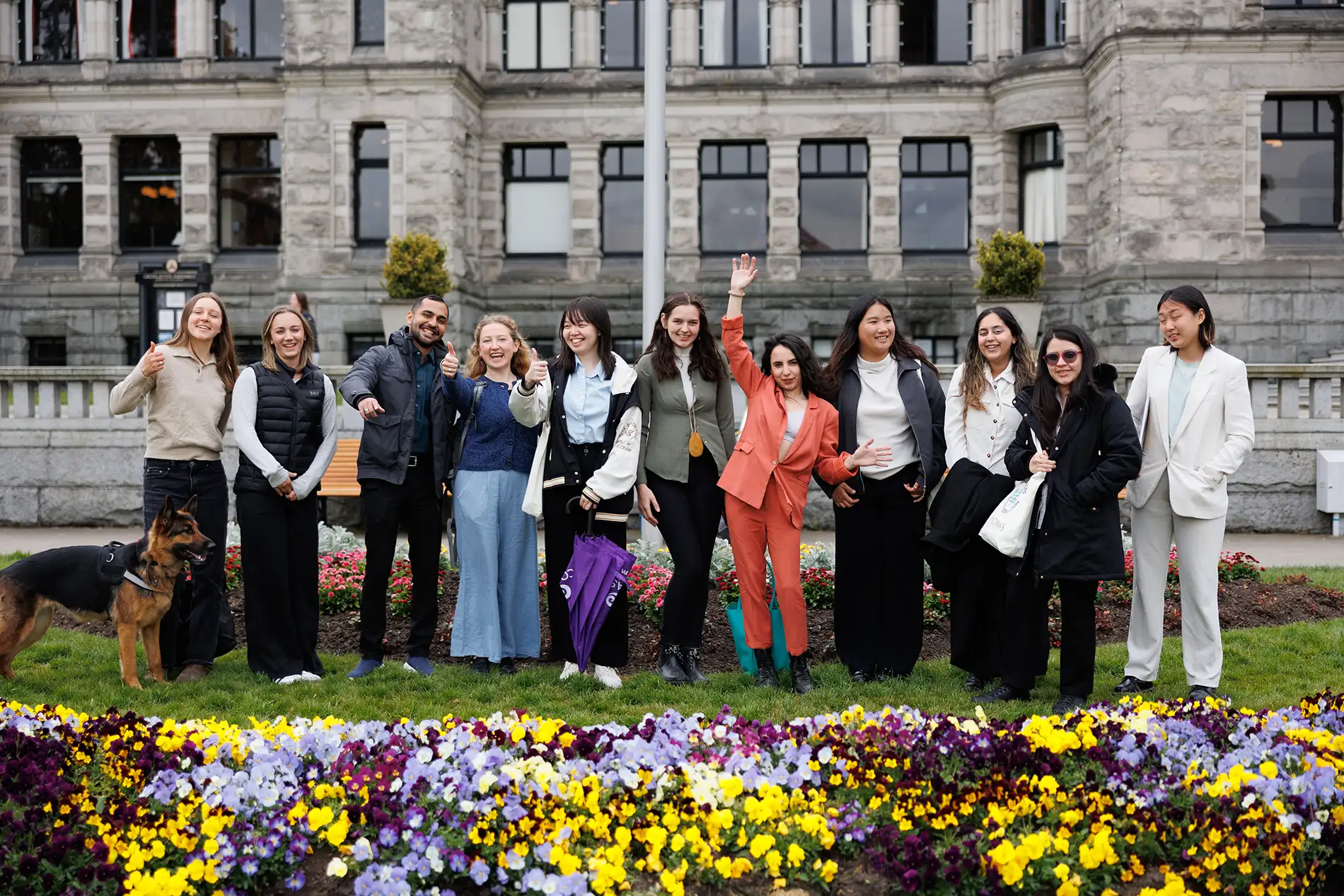 CPAWS BC delegates pose for a photo at BC legislature during a lobby day event