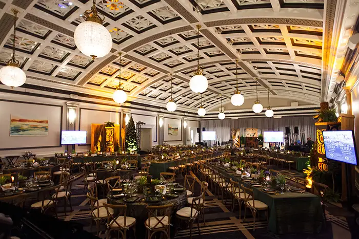 Event photography decor in the Crystal Ballroom at the Fairmont Empress in Victoria BC