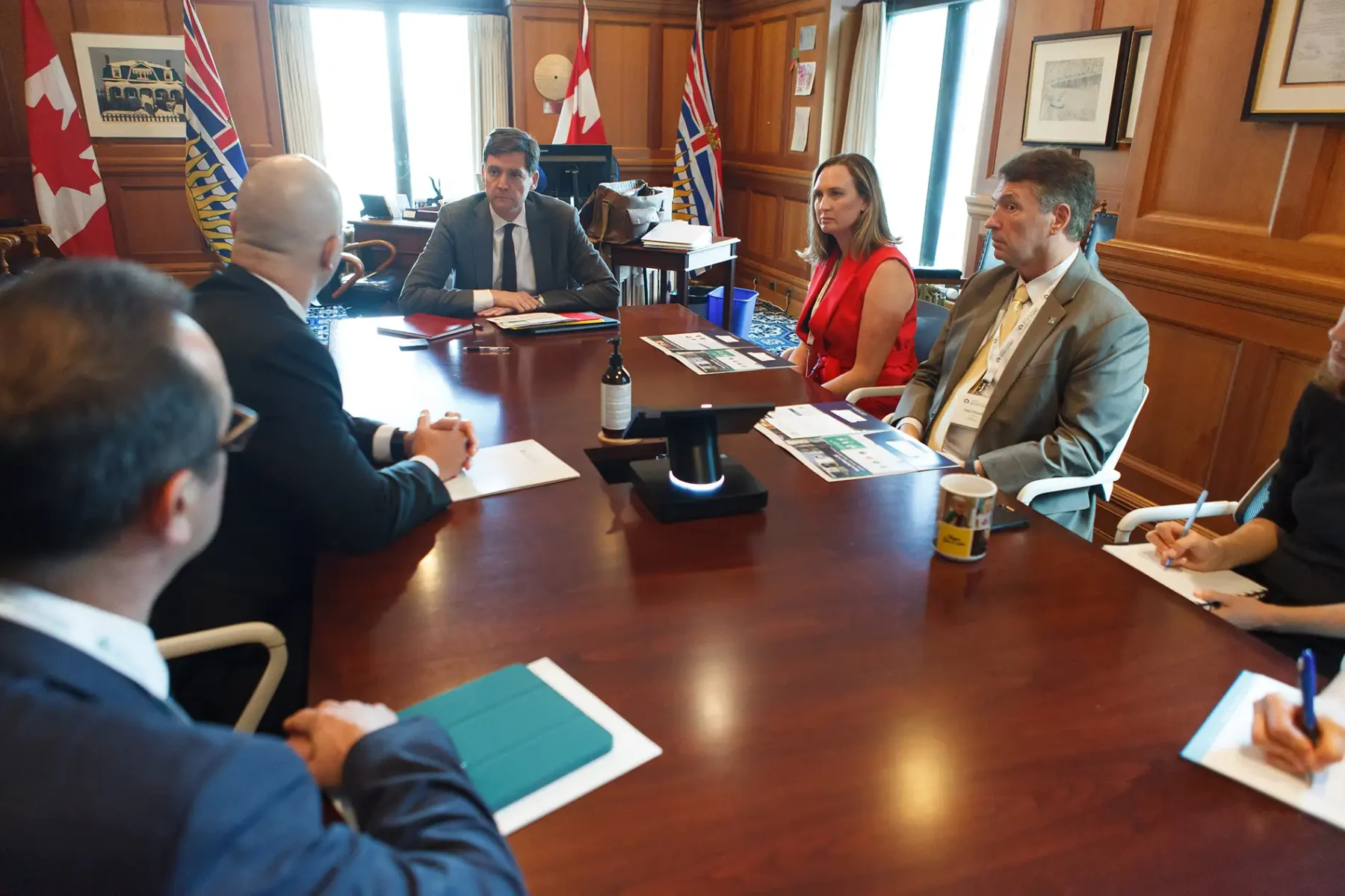 Public affairs photography in Victoria BC of an association advocacy meeting with B.C. Premier David Eby 