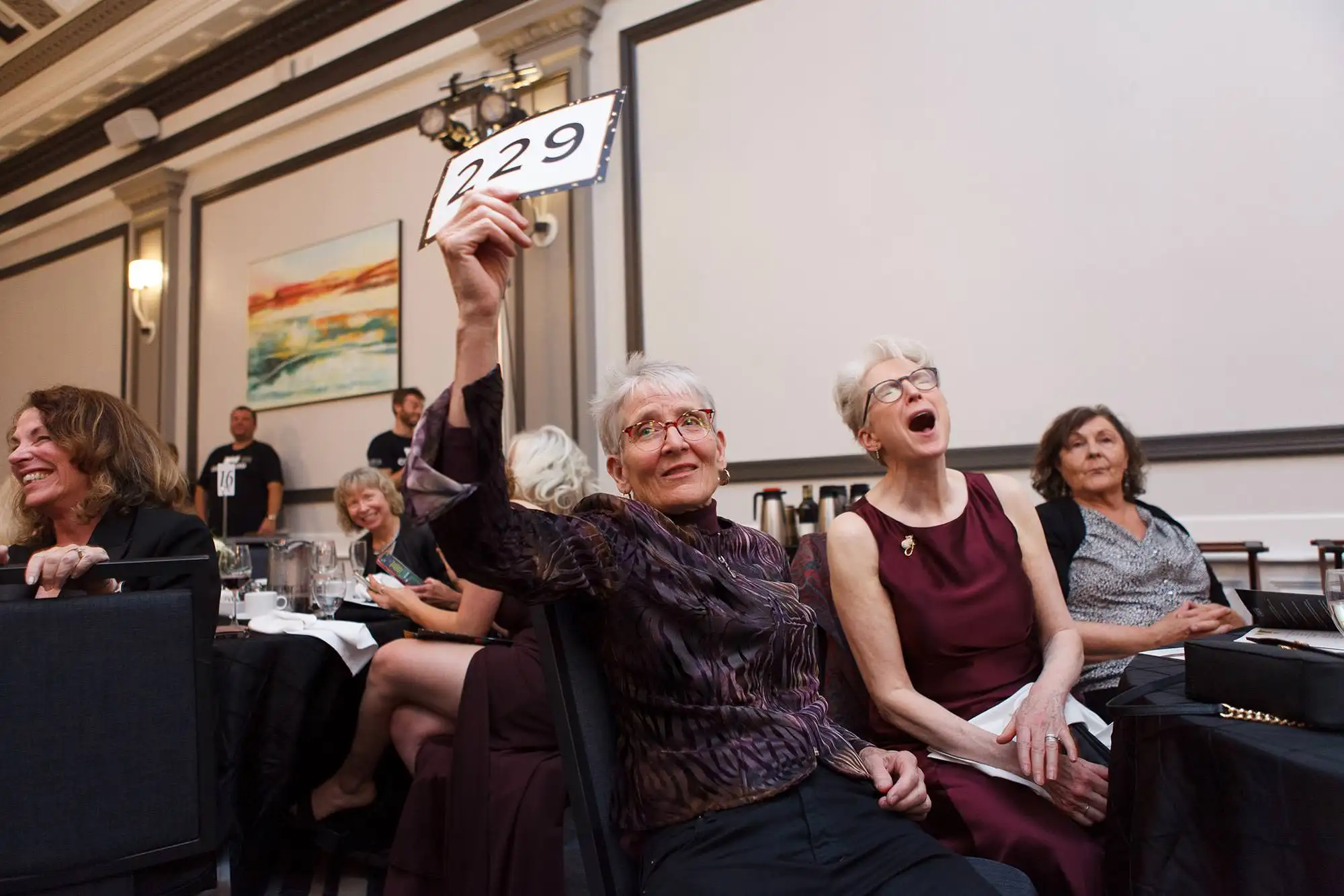 photos of live auction during an spca fundraising event in Victoria